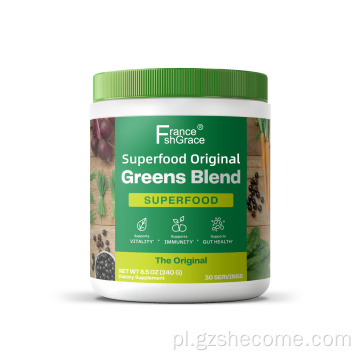 Zieloni w proszku mieszaj energię z organiczną spiruliną